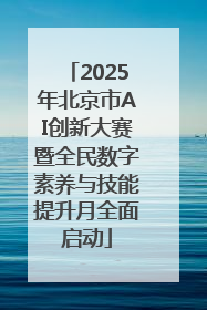 2025年北京市AI创新大赛暨全民数字素养与技能提升月全面启动