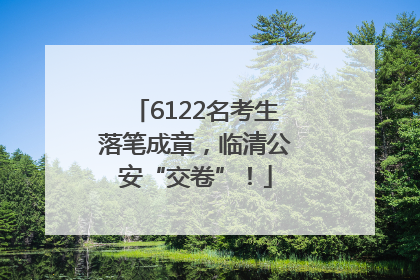 6122名考生落笔成章，临清公安“交卷”！