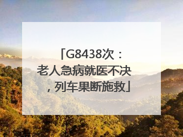 G8438次：老人急病就医不决，列车果断施救